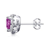 1 CT. Heart Shaped Birthstone Stud Earrings with Halo