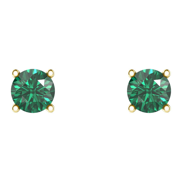 1 CT. Classic Solitaire Emerald Stud Earrings