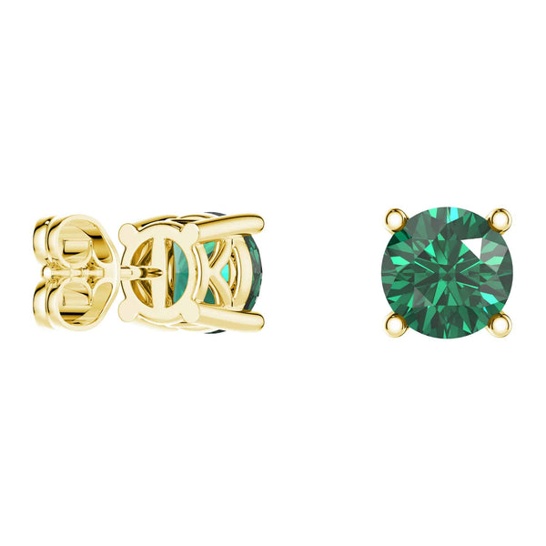 1 CT. Classic Solitaire Emerald Stud Earrings