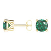 1 CT. Classic Solitaire Emerald Stud Earrings