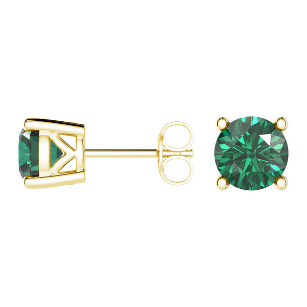1 CT. Classic Solitaire Emerald Stud Earrings