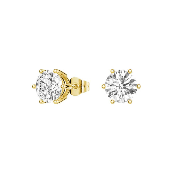 4 ctw Round Moissanite 6 Prong Stud Earrings