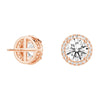 2.2 ctw Round Moissanite Pavé Halo Stud Earrings