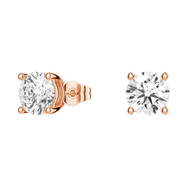 2ctw Round Brilliant 4 Prong Solitaire Stud Earrings