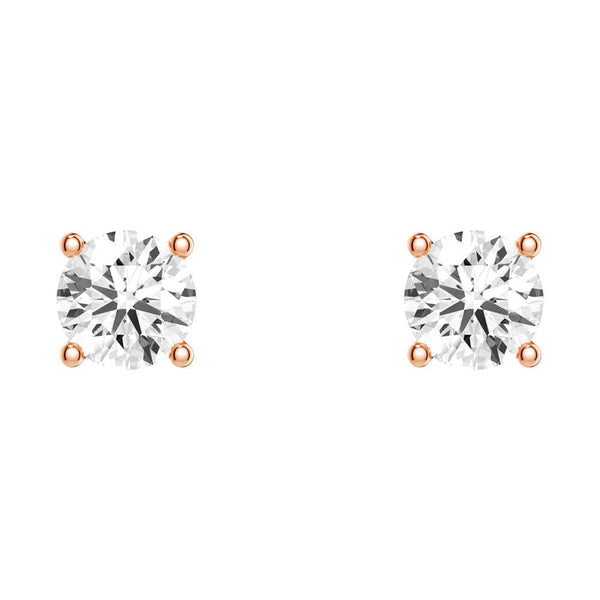 2ctw Round Brilliant 4 Prong Solitaire Stud Earrings