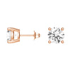 2ctw Round Brilliant 4 Prong Solitaire Stud Earrings
