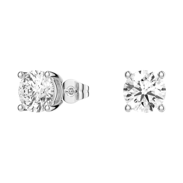2ctw Round Brilliant 4 Prong Solitaire Stud Earrings