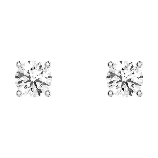 2ctw Round Brilliant 4 Prong Solitaire Stud Earrings