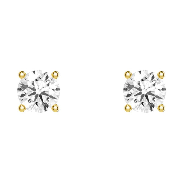 2ctw Round Brilliant 4 Prong Solitaire Stud Earrings