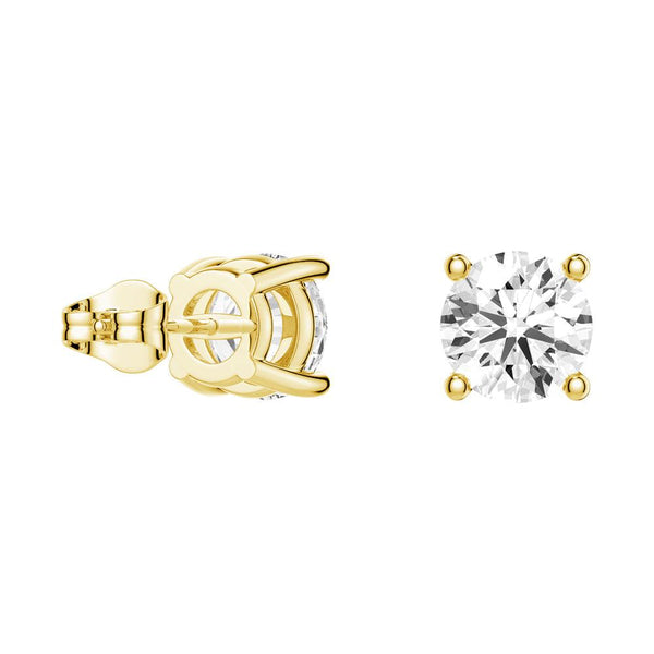 2ctw Round Brilliant 4 Prong Solitaire Stud Earrings