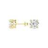 4 ctw Cushion Cut Moissanite 4 Prong Solitaire Stud Earrings