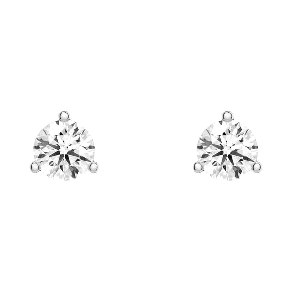 2 ctw Round Moissanite 3 Prong Solitaire Stud Earrings