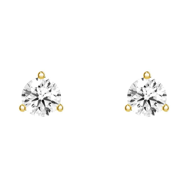 2 ctw Round Moissanite 3 Prong Solitaire Stud Earrings