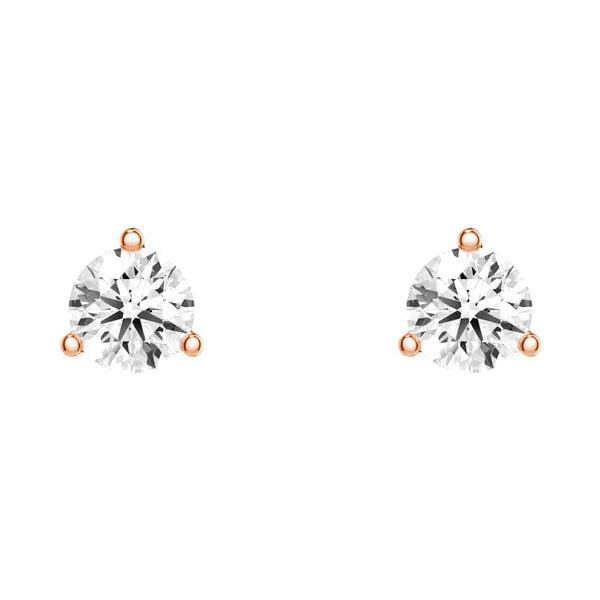 2 ctw Round Moissanite 3 Prong Solitaire Stud Earrings