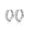 Round Three Row Pave Hoop Earrings Pavé Moissanite Hoop Earrings