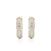 Round Three Row Pave Hoop Earrings Pavé Moissanite Hoop Earrings