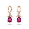 "You Are Supported And Protected" Pink Sapphire Earrings With Pavé Ribbon