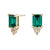 4 Ctw Emerald Cut Emerald Stud Earrings With Trio Moissanite Diamonds