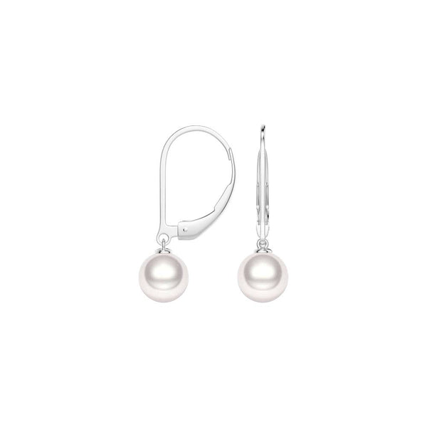 8mm Freshwater Cultured Pearl Leverback Earrings