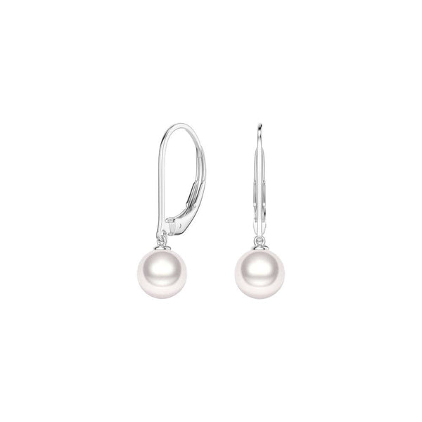 8mm Freshwater Cultured Pearl Leverback Earrings