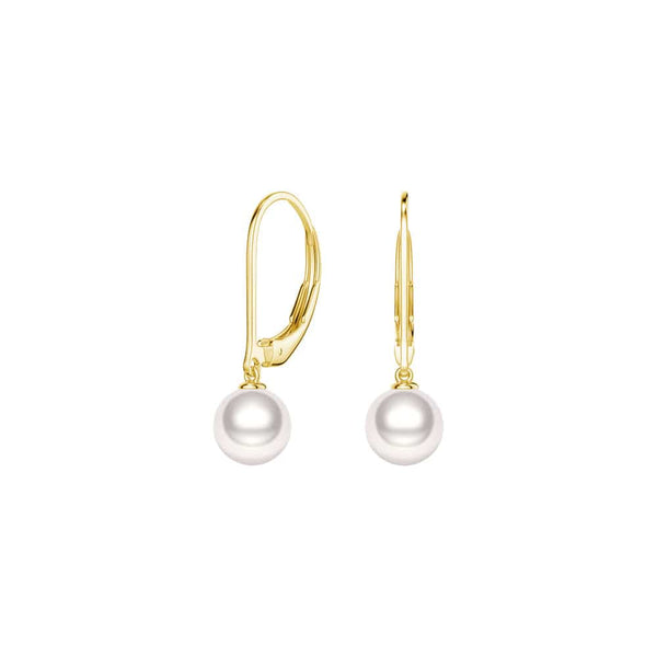 8mm Freshwater Cultured Pearl Leverback Earrings