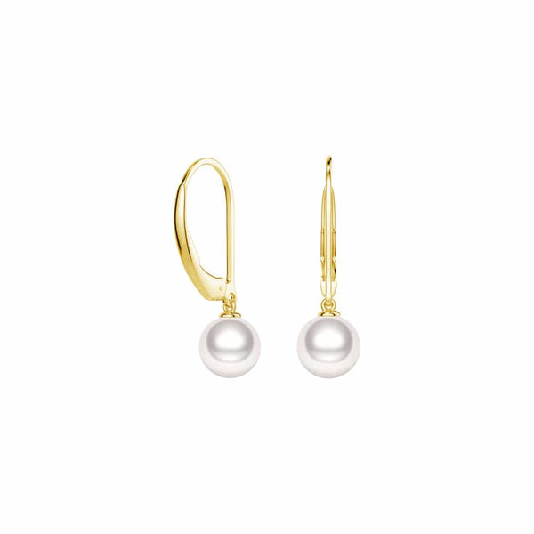 8mm Freshwater Cultured Pearl Leverback Earrings