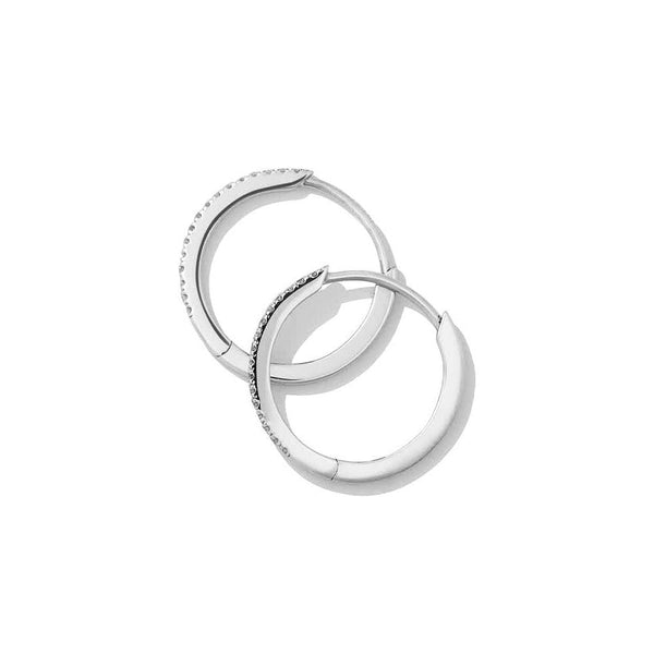 Pave Moissanite Huggie Hoop Earrings