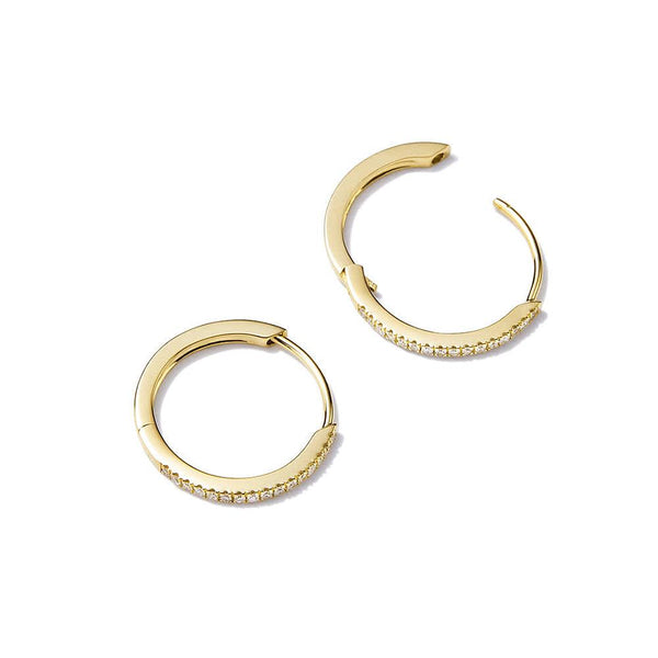 Pave Moissanite Huggie Hoop Earrings