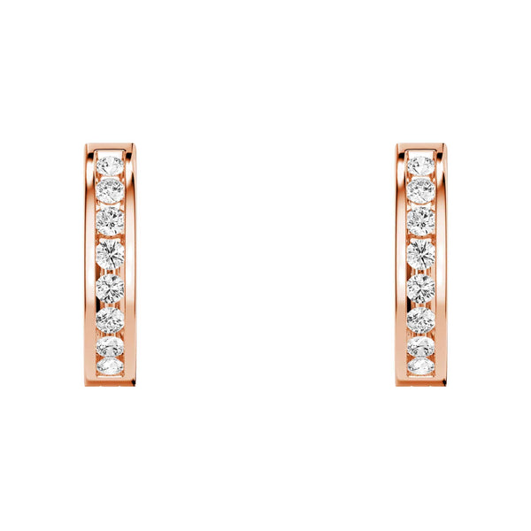 Round Cut Moissanite Channel Set Hoop Earrings