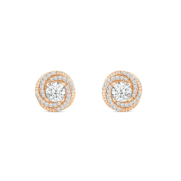 Twilight Halo Moissanite Stud Earrings