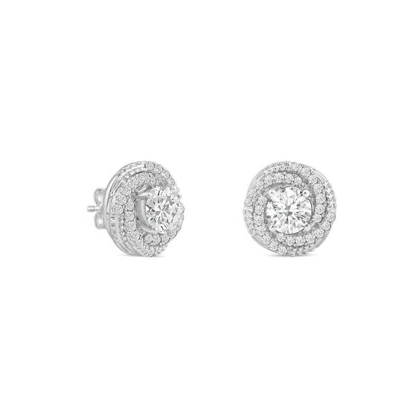 Twilight Halo Moissanite Stud Earrings