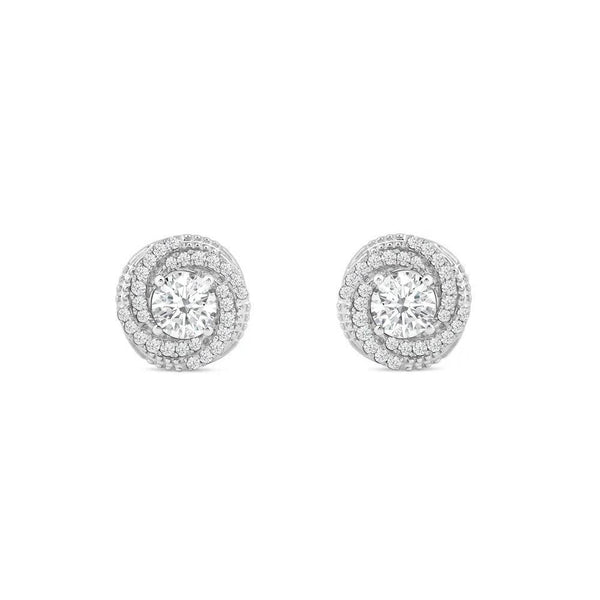 Twilight Halo Moissanite Stud Earrings