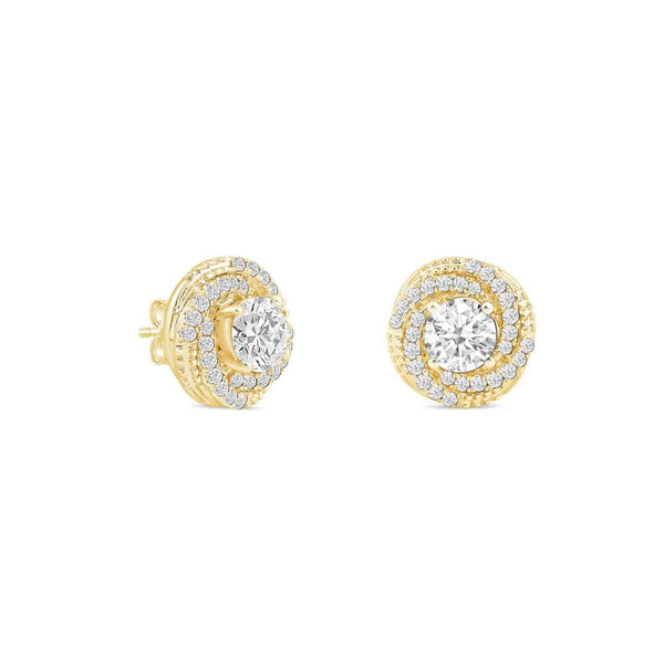 Twilight Halo Moissanite Stud Earrings