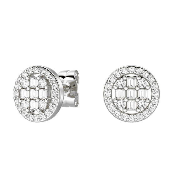 Infinity Halo Lab Grown Diamond Circle Cluster Sutd Earrings