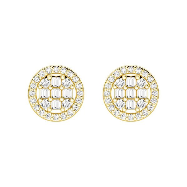 Infinity Halo Lab Grown Diamond Circle Cluster Sutd Earrings