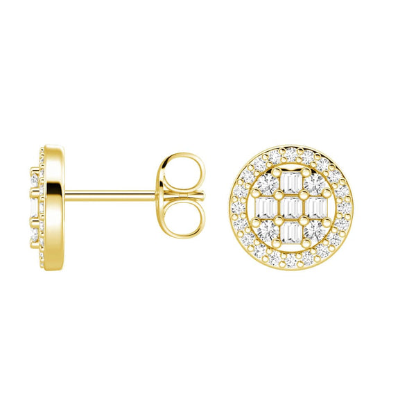 Infinity Halo Lab Grown Diamond Circle Cluster Sutd Earrings