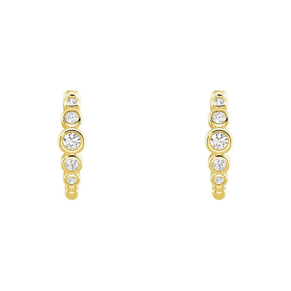 Lab Grown Diamond Five Stone Beaded Hoop Earrings