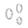 Triple Stack Hoop Earrings Set with Lab Grown Diamond Accent