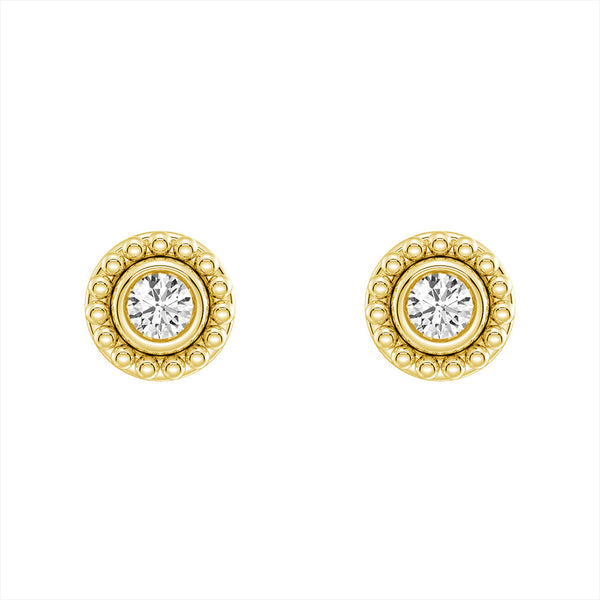 Convertible 2 in 1 Beaded Jacket Stud Earrings with Lab Grown Diamond