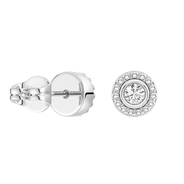Convertible 2 in 1 Beaded Jacket Stud Earrings with Lab Grown Diamond