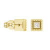 Convertible 2 in 1 Beaded Jacket Stud Earrings with Princess Cut Lab Diamond