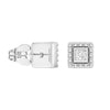 Convertible 2 in 1 Beaded Jacket Stud Earrings with Princess Cut Lab Diamond