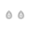 Convertible 2 in 1 Beaded Jacket Stud Earrings with Pear Cut Lab Diamond