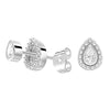 Convertible 2 in 1 Beaded Jacket Stud Earrings with Pear Cut Lab Diamond