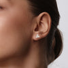 Honeycomb Trio Hexagon Stud Earrings with Lab Grown Diamonds