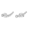 Moonlit Embrace Curved Bead Stud Earrings with Lab‑Grown Diamonds