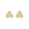 Honeycomb Trio Hexagon Stud Earrings with Lab Grown Diamonds