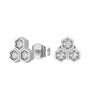 Honeycomb Trio Hexagon Stud Earrings with Lab Grown Diamonds