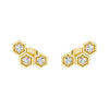 Honeycomb Hexagon Cluster Stud Earrings with Lab Grown Diamonds