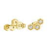Honeycomb Hexagon Cluster Stud Earrings with Lab Grown Diamonds